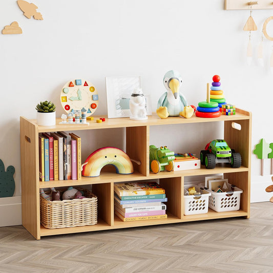 Kids Bookshelf with 5 Compartments