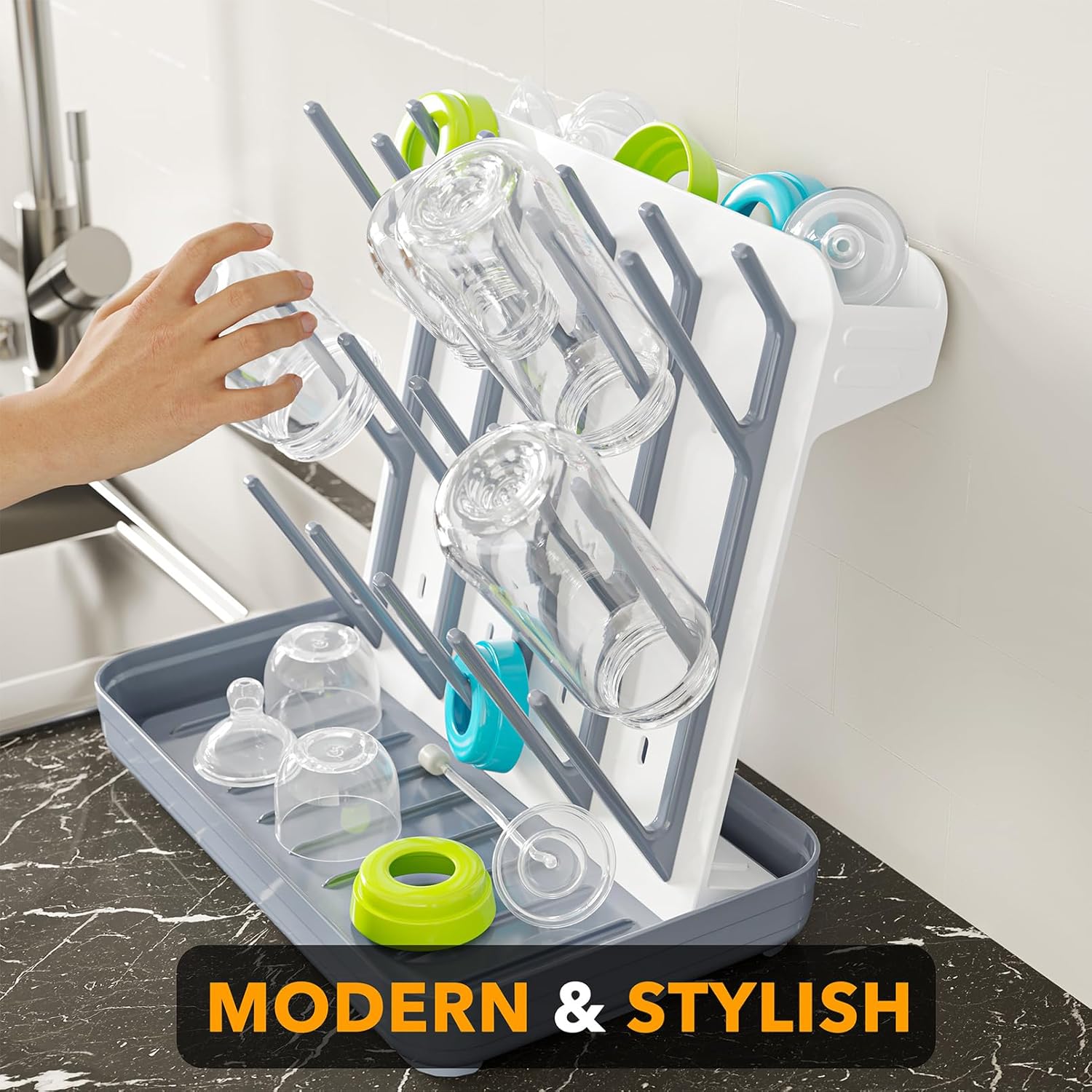 Bottle Drying Rack Gray