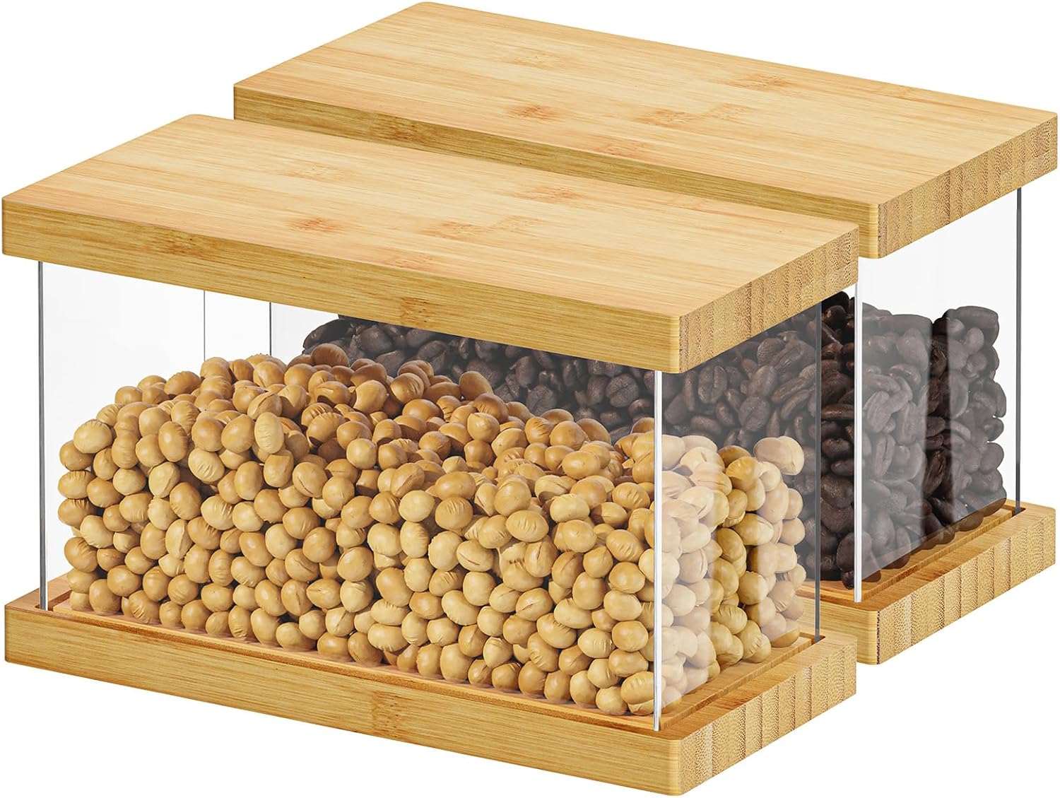 Bamboo Food Storage Containers with Airtight Lids