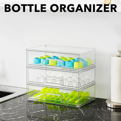 Baby Bottle Organizer by SpaceAid – Countertop & Pantry Storage Solution, 3 Pack, 3L, 10.3"H