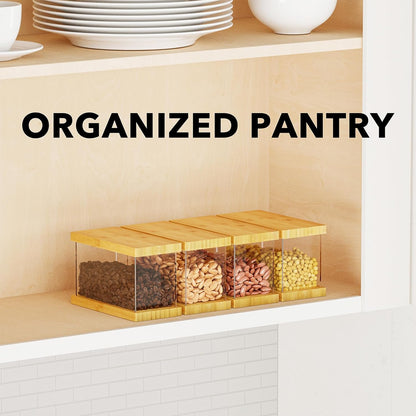 Bamboo Food Storage Containers with Airtight Lids