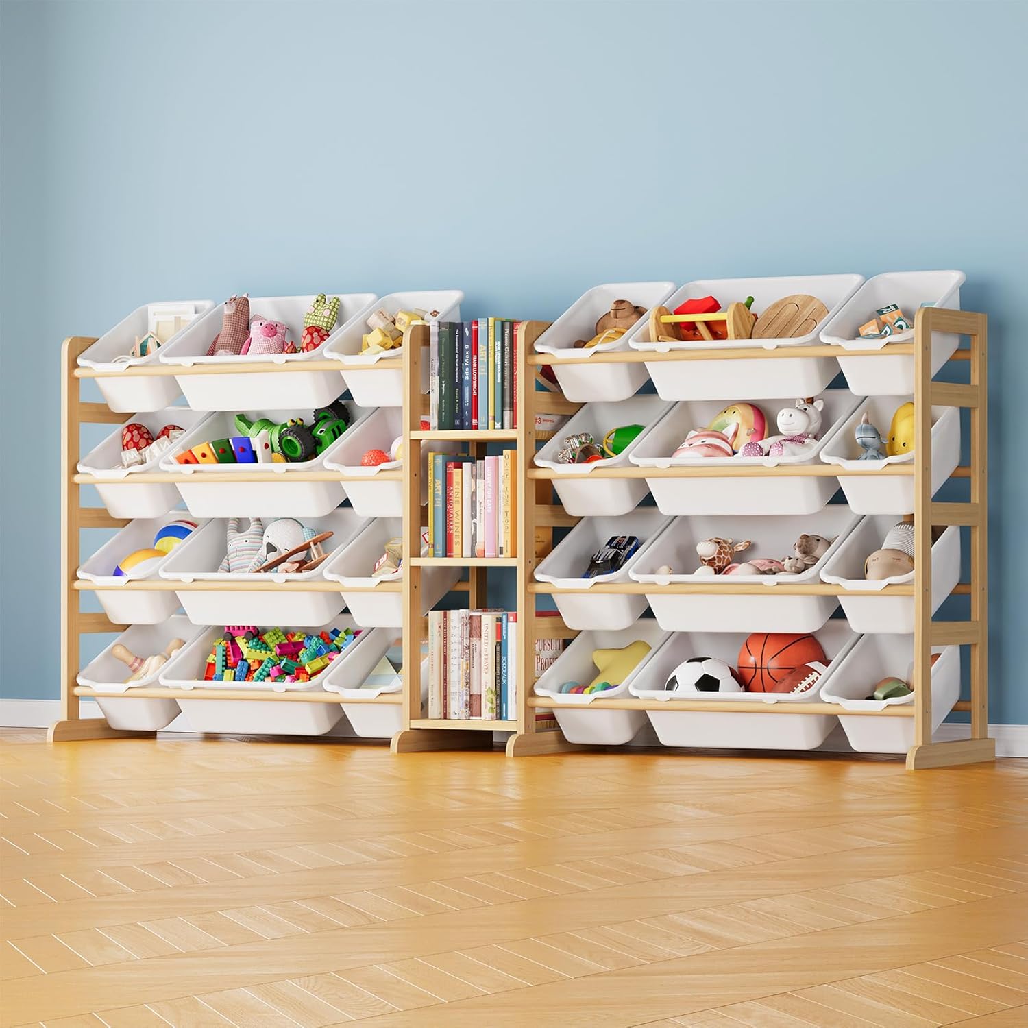 Kids Toy Storage Bins Organizer White