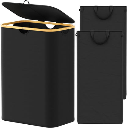 Double Laundry Hamper with Lid