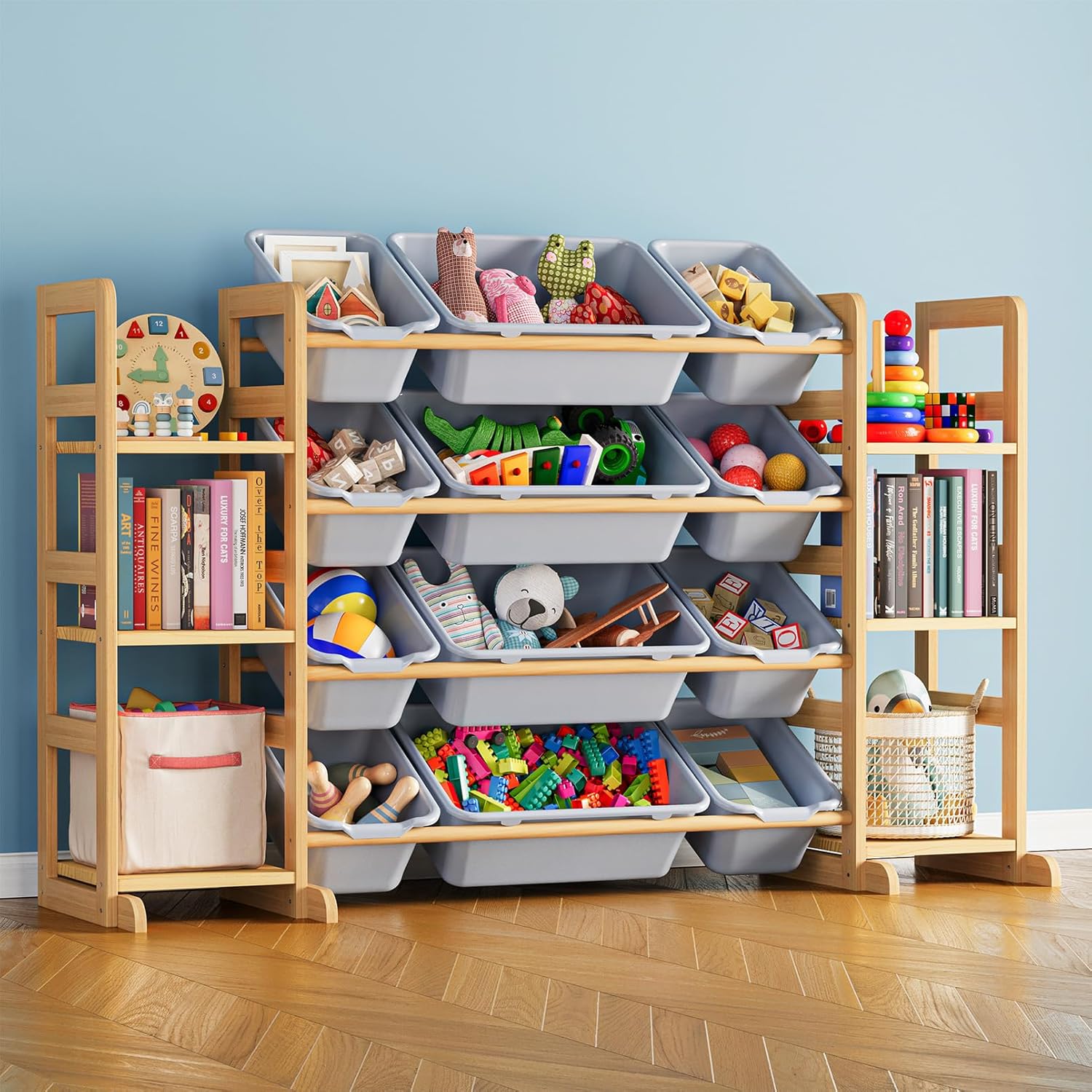 Toy Storage Organizer with 6 Shelves and 12 Bins