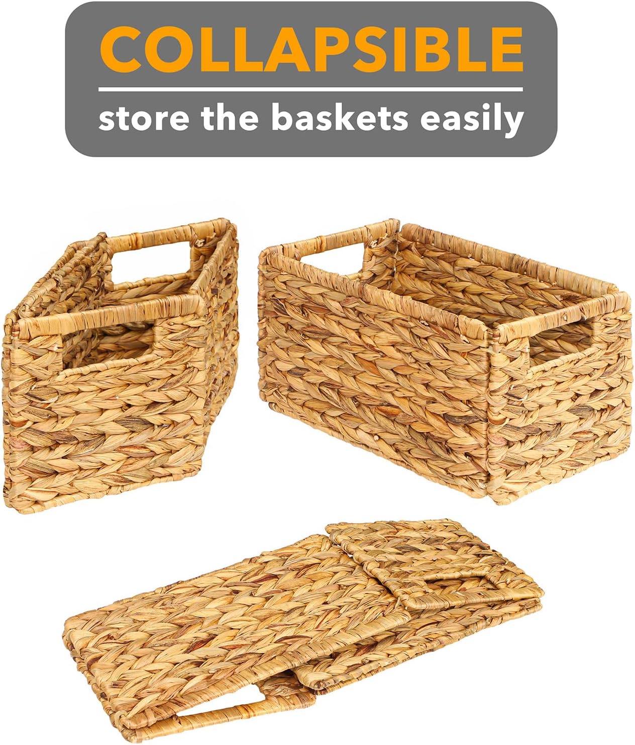 4-Pack Woven Baskets with Handles