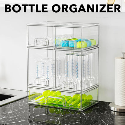 SpaceAid Baby Bottle Storage Organizer for Countertop, 5 Pack, 2S2M1L, 15.4" H