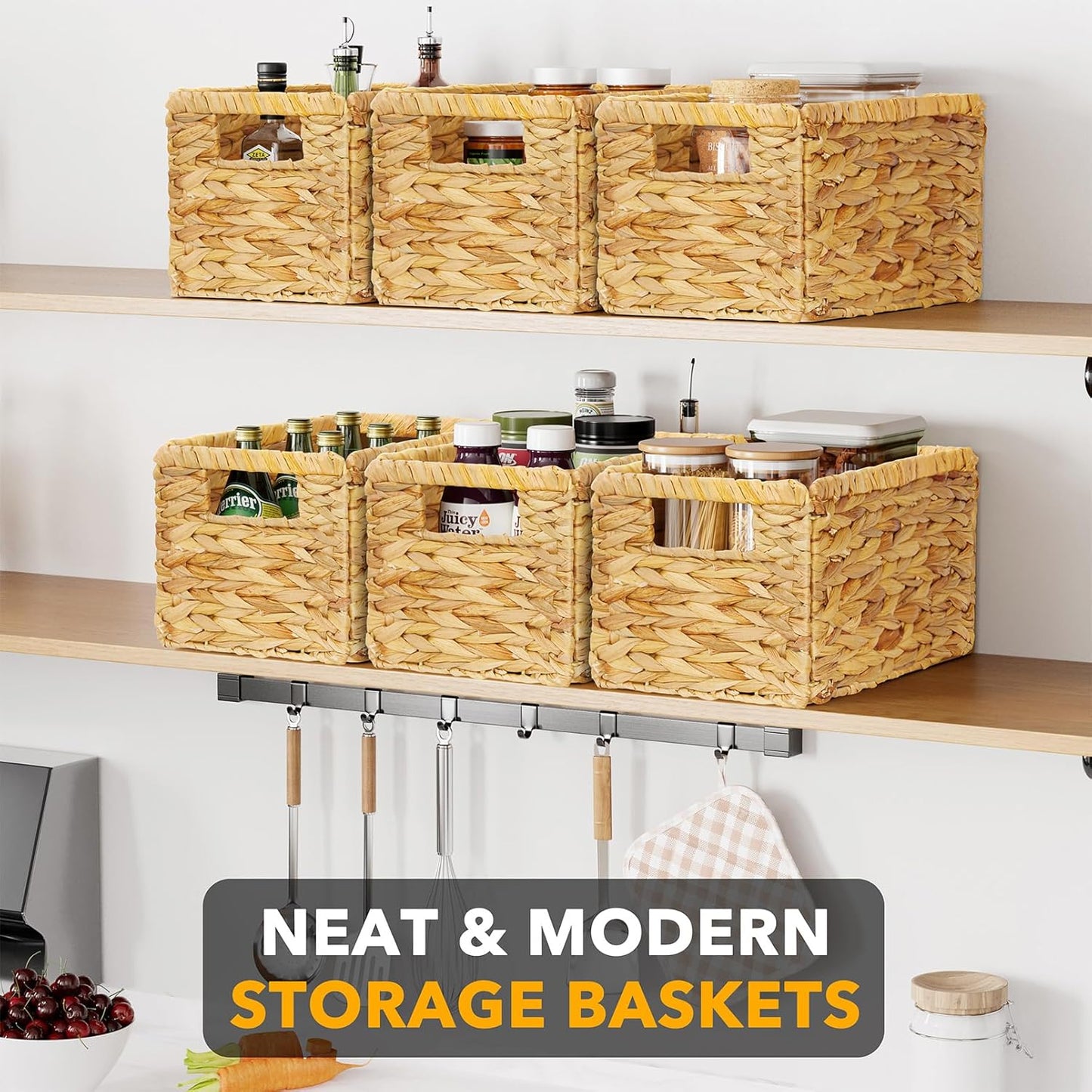 6-Pack Rattan Baskets 