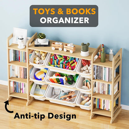 Large Toy Storage Organizer 9 Shelves 9 Bins