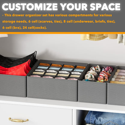 4 Pack Underwear Organizer