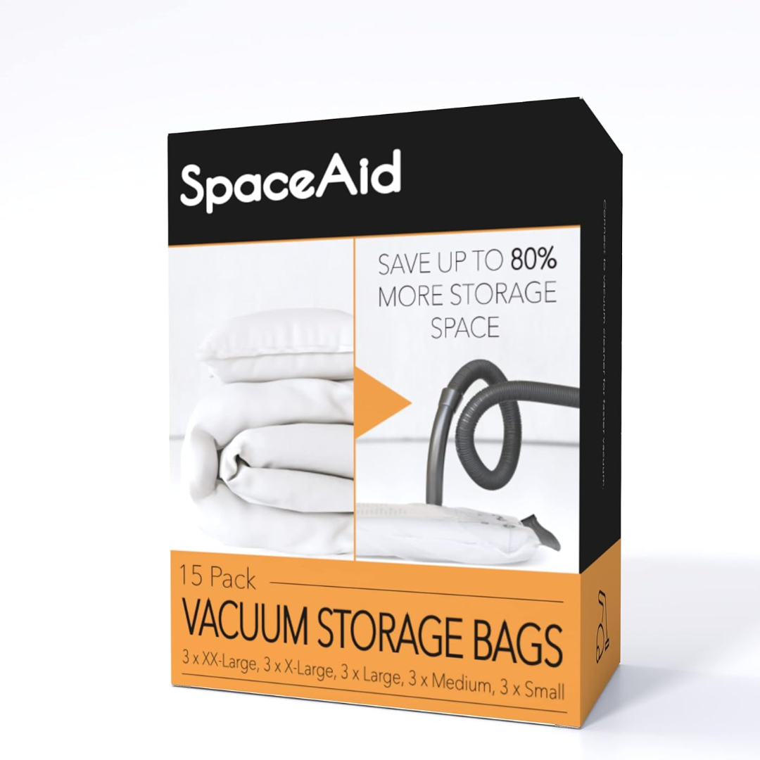 SpaceAid 14 Pack Vacuum Bags with Electric Air Pump (4 Jumbo/4 Large/3 Medium/3 Small)