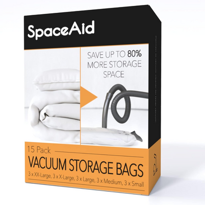 Vacuum Seal Bags (3 XX-Large, 3 X-Large, 3 Large, 3 Medium, 3 Small), (Variety 15 Pack)