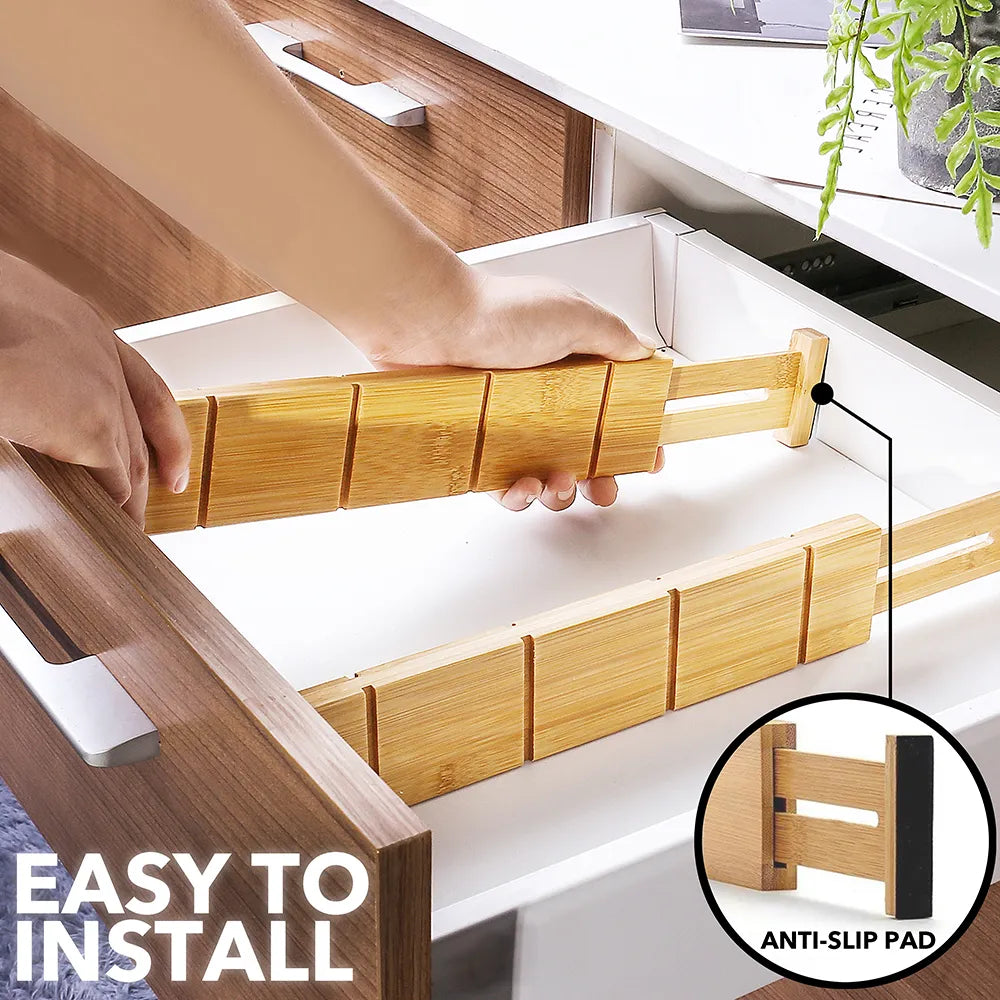 SpaceAid Bamboo Drawer Divider System