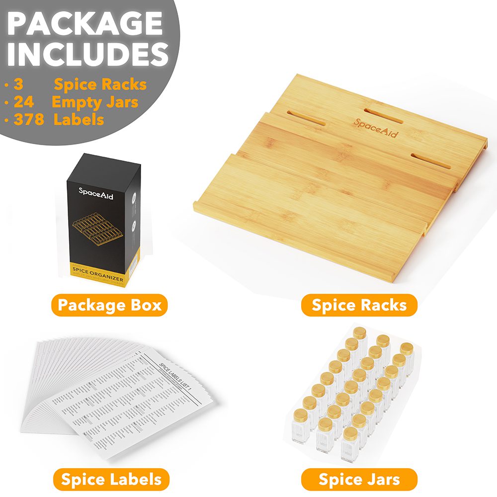17 Stories Free-standing Wood Spice Rack with Adjustable Racks