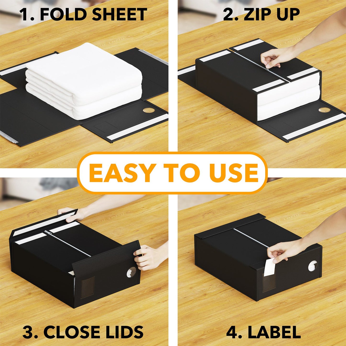 Bed sheet storage organizer