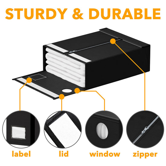 SpaceAid 8 Pack Bed Sheet Storage Organizers for Queen & King Size, Bl