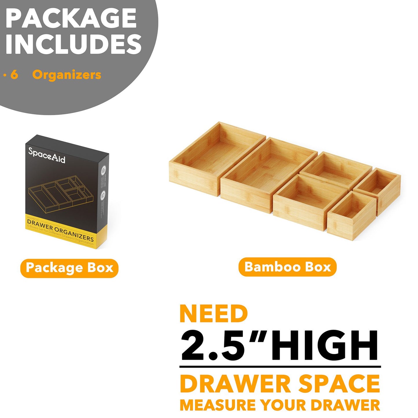 SpaceAid drawer storage box
