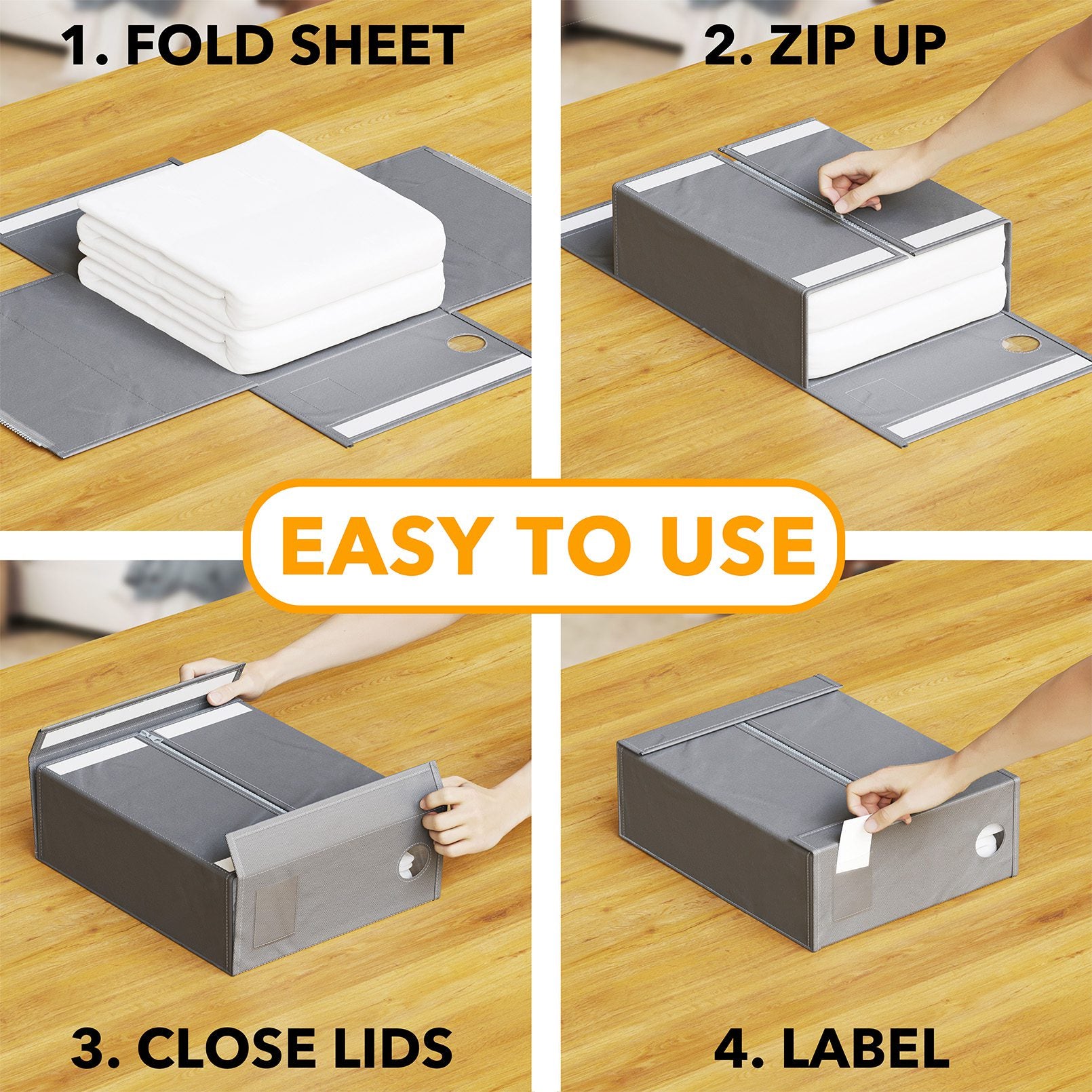 foldable sheet set organizer
