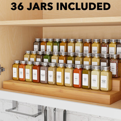 SpaceAid glass spice jars with labels