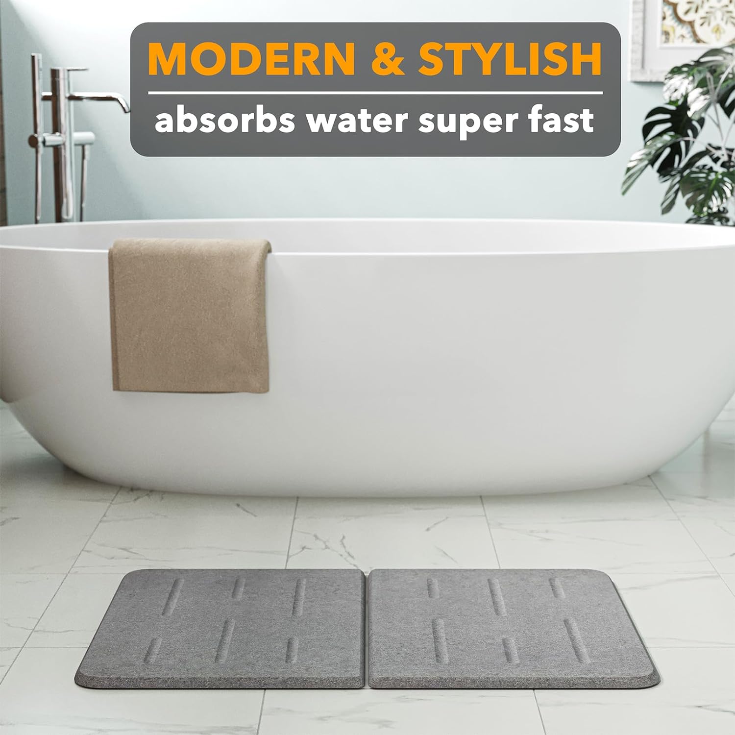 gray stone bath mat