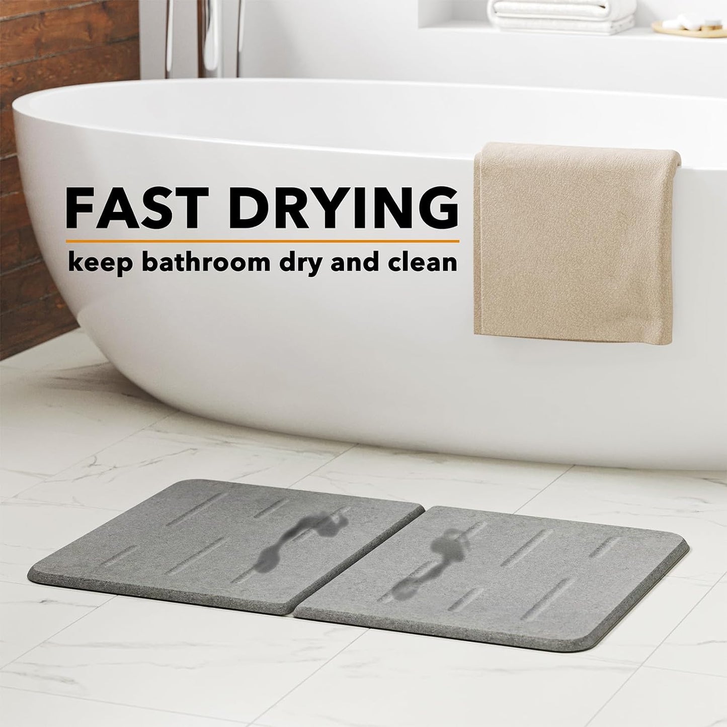 gray stone bath mat