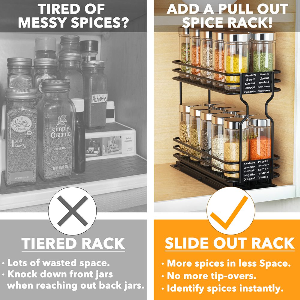 pull out spice rack cabinet