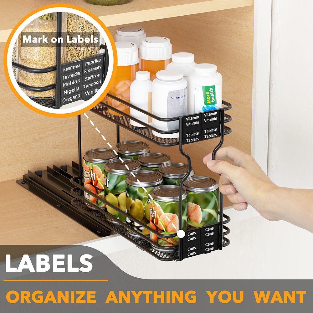 SpaceAid Pull Out Spice Rack Heavy Duty Slide Out Spice Cabinet Organizers