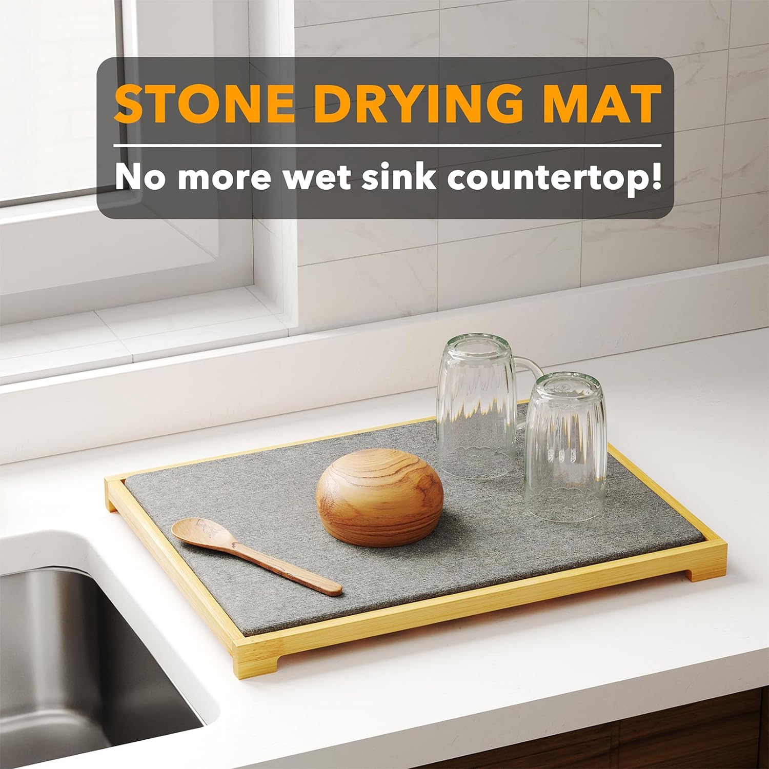 stone dish drying mat