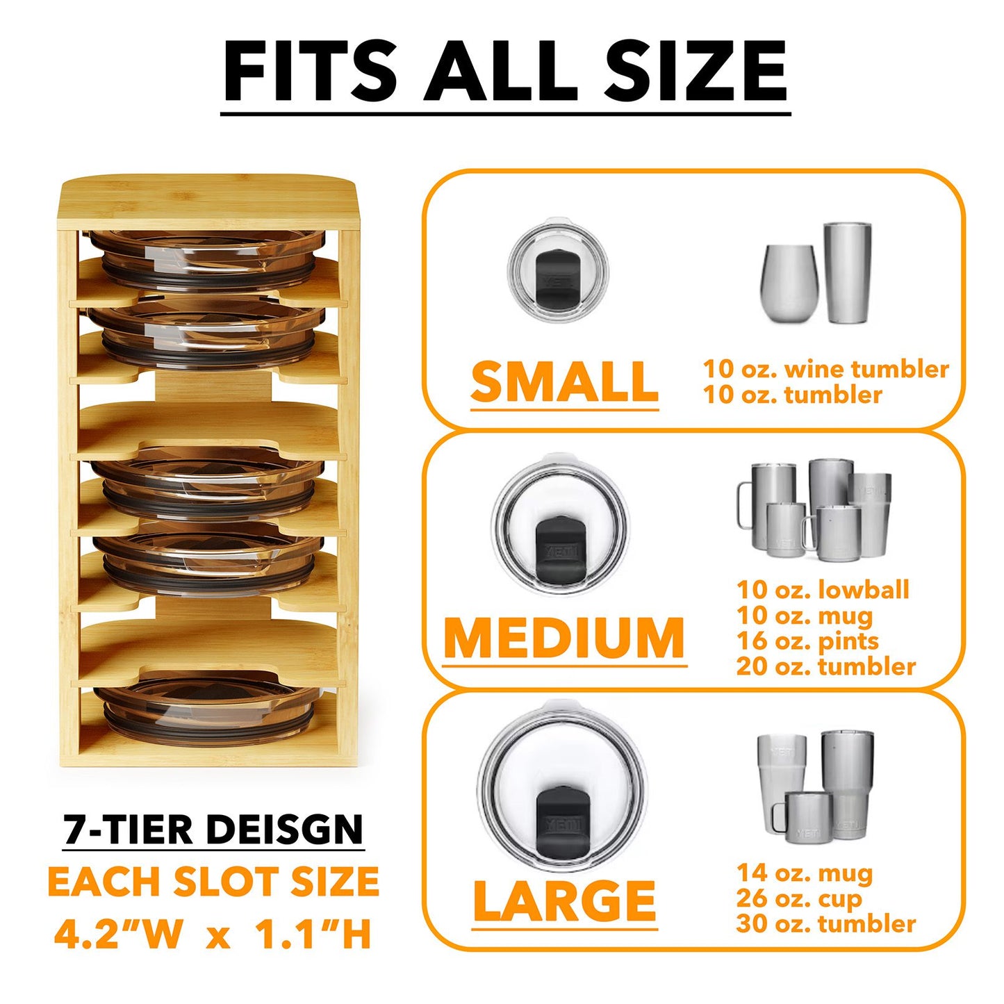 SpaceAid tumbler lid organizer