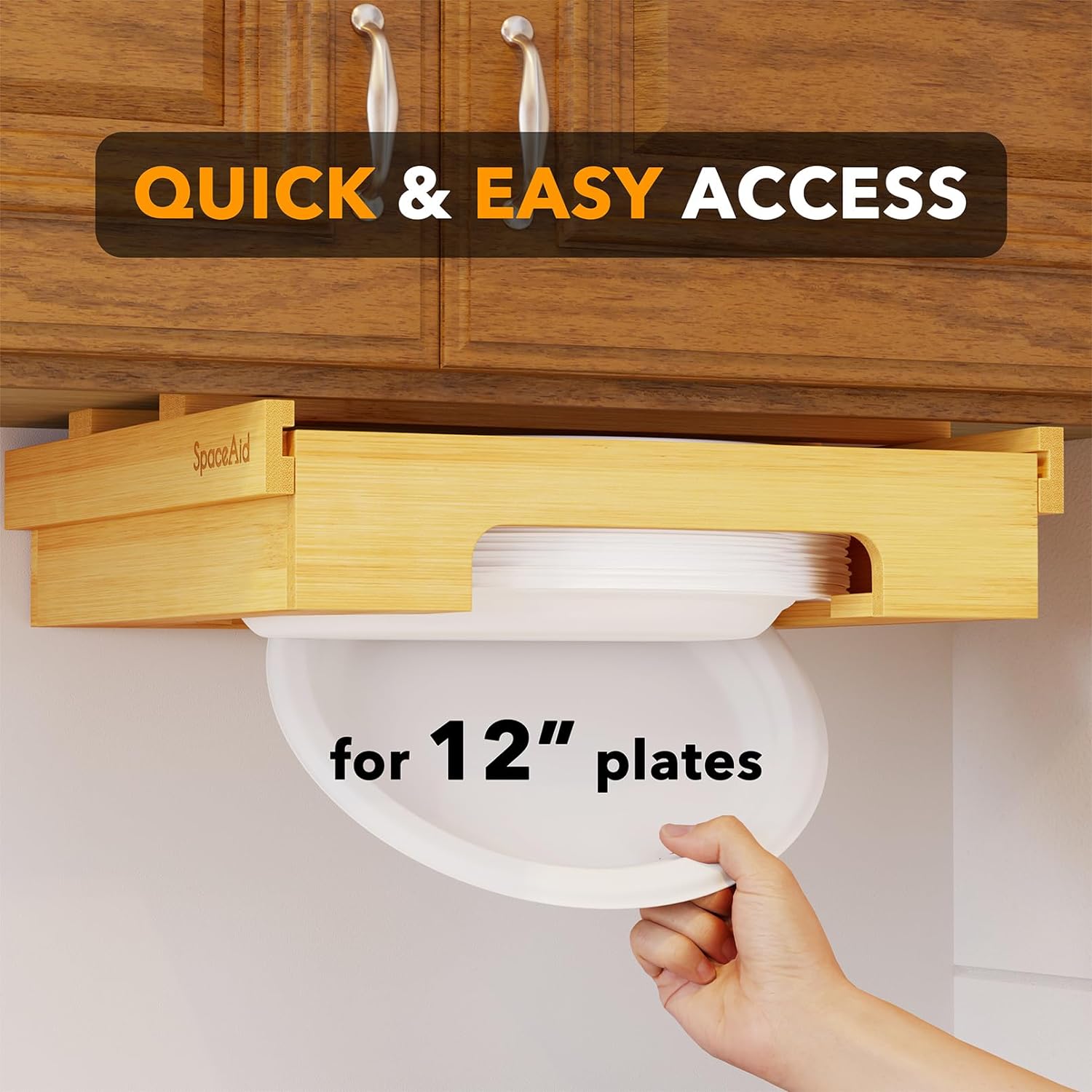 SpaceAid 12 inch Under Cabinet Paper Plate Holder